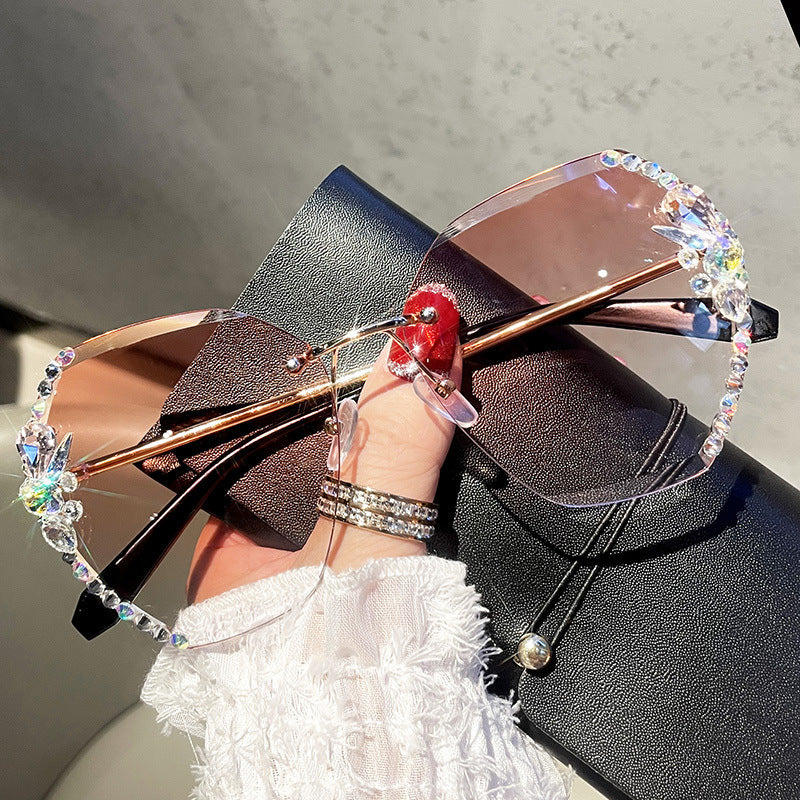Wholesale rhinestone UV resistant PC sunglasses
